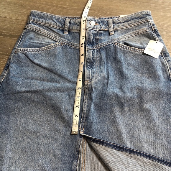 Free People We The Free Come As You Are Denim Maxi Skirt Size 4 Mid Rise NWT - Picture 8 of 14